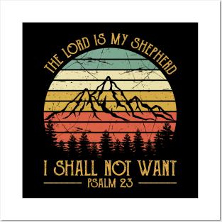 Vintage Christian The Lord Is My Shepherd I Shall Not Want Posters and Art